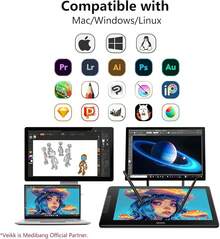 VEIKK VK640 Tableta de Dibujo gráfica,8192 Sensibilidad a la presión, Compatible Windows/Android/Chromebook, Ideal para Dibujar gráficos, con Teclas de Teclado Personalizadas - VK1600 - Ver 10