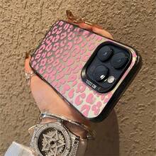 1 Stylish Phone Case (Lanyard And Stand Not Included). 1 Pink Leopard Print Heart Design Phone Case, Compatible With IPhone 17, Pro Max, 16, 15, 14, 13, 12, 11, Pro Max, Pro, XS, XS, X, 7 Plus, And 8 Plus. Shockproof Silicone, Feminine Vintage Style, Cute And Fashionable. Makes A Great Gift For Friends Or Loved Ones. - 黑色 - 查看 7
