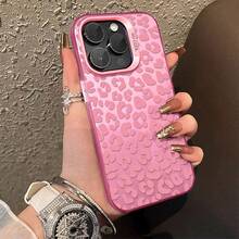 1 funda elegante para teléfono, no incluye cordón ni soporte. 1 funda para teléfono con diseño de corazón de leopardo rosa, compatible con Phone 17ProMax 16 15 14 13 12 11ProMax Pro Xs XS X 7plus 8plus. Silicona a prueba de golpes, estilo vintage femenino, linda y a la moda. Se puede regalar a amigos o a un ser querido. - Rosa - Ver 4