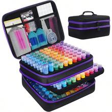 Diamond Painting Storage Containers 240 Slots Diamond Painting Accories And Tools Portable Diamond Painting Organizer Shockproof Diamond Art Storage Case Beads Storage Box 240 Jars - màu đen - Xem 1