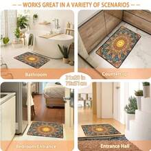 1pc Extra Large Bohemian Purple Mandala Area Rugs - Non-Slip Machine Washable Floor Rugs With Purple/Blue/Pink/Black/Teal Intricate Pattern, Durable Polyester & TPR Backing For Living Room, Bedroom, Home Decor - Kiểu 8 - Xem 11