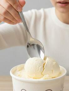 2支/4支/6支装浓缩咖啡勺，优质冰淇淋勺，5.4英寸（13.8厘米）430不锈钢小号可重复使用勺，适用于咖啡、茶、甜点、开胃菜、冰淇淋、酸奶