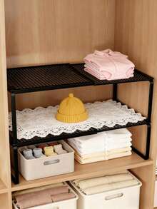 多层分隔式储物柜，适用于婴儿服装、衣柜、鞋柜，内部可扩展储物架，带隔断整理架 - 黑色 - 查看 6