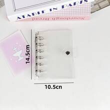 A7 Transparent Loose-Leaf Notebook, Monthly/Dot Grid/Squared/Lined Refillable Diary Notebook, A7 Ring Binder Notebook - Multicolor - View 7