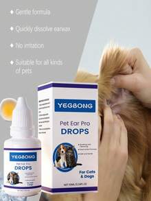 Yegbong 10ML/0.34FL.OZ Pet Ear Care Agent For Protecting Ears, Suitable For Cats And Dogs, Daily Gentle Ear Odor Cleaning Ounce Yeast Infection Drops, Suitable For Dogs And Cats - Natural Ingredient Ear Care Moisturizing And Nourishing Formula, Suitable For All Breeds And Body Types As A Supplementary Pet Supplement, Promoting Health - Multicolor - View 10