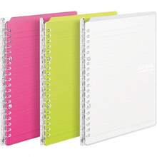 Kokuyo Campus - Carpeta de anillos inteligentes de 3 unidades, A5 colores vivos, hasta 25 hojas, 20 agujeros, carpeta delgada con 10 hojas sueltas de papel Sarasara campus para estudio y diario, - Colores vivos - Ver 1
