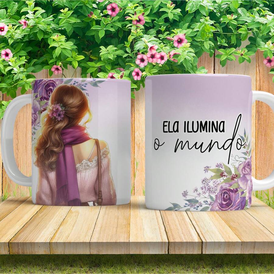 Personalized Mug With Phrase, Gift, Glossy Porcelain - ELLA ILUMINA - Ver 1