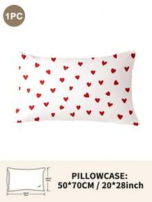 1pc/2pcs/4pcs Polyester Heart Pattern Pillowcase (Pillow Insert Not Included), Soft & Comfortable, Suitable For All Seasons - Multicolor - View 46