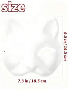 1/6/10/20pcs Orc Mask, White Cat Fox Mask, Blank DIY Mask, Animal Half Face Mask, Masquerade Costume Party Role Play - White - View 3