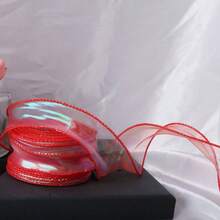 4厘米宽 10/50码彩虹欧根纱丝带，透明宽工艺丝带，适用于鲜花、花束、花环、婚礼、生日派对、情人节礼物、发饰、装饰品等。 - 多色 - 查看 21