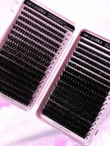 640 Pieces Of D-Shaped Curled Eyelashes, Each With A Length Of 10-16 Millimeters. They Include 10D + 20D/30D + 40D / 50D + 60D / 80D + 100 Individual Lashes. DIY Eyelash Grafting Tutorial, Eyelash Clusters, Perfectly Creating Cat-Eye Makeup. Suitable For Self-Grafting At Home, Suitable For Daily Outings, Parties, Mother's Day, Music Festivals, And Back-To-School Season. - D - View 9