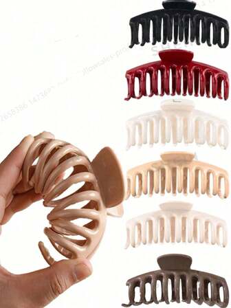 6 piezas/1 pieza/4 piezas Pinzas para el cabello de silicona suave con forma de hueso, pinzas para el cabello de unicolor elegantes y minimalistas, protegen la nuca, adecuadas para verano y otoño, versátiles para la escuela, el estudio, el arreglo personal, el maquillaje, se adaptan a diferentes tipos de cabello, incluyendo grueso y fino, accesorio de cabello esencial para las vacaciones de otoño e invierno