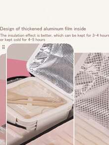 Cartoon Insulated Lunch Bag - Fashionable Style, Fast Delivery, Made Of Polyester, Foldable, Waterproof And Stain-Resistant, Zipper Closure, Dual Handles, Suitable For College, Commuting, Picnics, Vacations, Convenient For Students To Carry Tableware Back To School