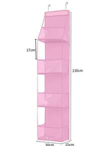 1pc Kids Room Layered Hanging Storage Bag, PVC Foldable Multi-Layer Hanging Organizer Bag For Toys - Multicolor - View 4