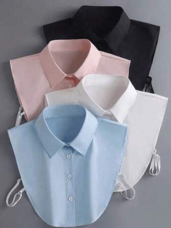 1pc Women's Solid Color Detachable Pointed Collar Sweater Dickey, Versatile Undershirt Decoration, Suitable For Daily Wear