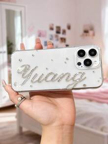 1 chiếc ốp lưng điện thoại đính đá lấp lánh, khắc tên theo yêu cầu | Ốp điện thoại pha lê sáng bóng | Quà tặng cá nhân hóa độc đáo dành cho nữ | Quà sinh nhật, quà Giáng sinh - Nhiều màu - Xem 6