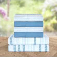 Elegant Comfort - Juego de sábanas de 6 Piezas más Suave y Acogedor, Microfibra de Calidad de Hotel 1500, Bolsillo Profundo, Juego de sábanas de 6 Piezas, Resistente a Las Arrugas, tamaño ,(Traci Aqua King) - Multicolor - Ver 2