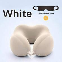 [Deep Sleep Travel Set] Memory Foam Neck Pillow + Blackout Eye Mask - Essential For Air Travel, Office & Car Nap Time! - Pink - View 5