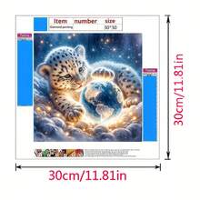 Kit de pintura de diamantes 5D - Tema de tigre animal Pintura de diamantes de perforación completa Mosaico DIY, adecuado para decoración de pared del hogar y regalos