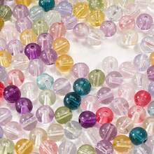 50pcs 8mm Transparent Glass Beads, Crystal Clear Glass Beads, Suitable For DIY Jewelry, Necklace, Bracelet, Clothing Weaving