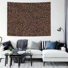 1pc Leopard Print Tapestry, Polyester Hanging Wall Decor For Living Room, Bedroom, Office, Home Decoration, Party, Rectangular Printed Kitchen Wall Hanging Cloth With Drape, Comes With 3 Wall Nails And 2 Clips - Multicolor - View 2