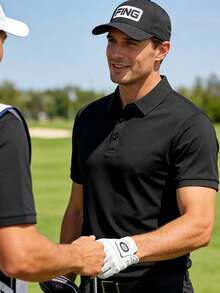 1 chiếc áo polo nam công sở thanh lịch mới năm 2026, phù hợp cho trang phục công sở | Kiểu dáng boyfriend - màu đen - Xem 3