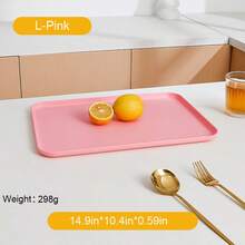 1 pieza Bandeja de plástico PP reutilizable - Para galletas, aperitivos, platos cocidos, snacks, postres, presentación de frutas, presentación de alimentos para fiestas, bandeja apilable para encimera de cocina, disponible en 2 tamaños - Multicolor - Ver 14