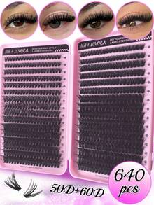 640 Pieces Of D-Shaped Curled Eyelashes, Each With A Length Of 10-16 Millimeters. They Include 10D + 20D/30D + 40D / 50D + 60D / 80D + 100 Individual Lashes. DIY Eyelash Grafting Tutorial, Eyelash Clusters, Perfectly Creating Cat-Eye Makeup. Suitable For Self-Grafting At Home, Suitable For Daily Outings, Parties, Mother's Day, Music Festivals, And Back-To-School Season. - D - View 14