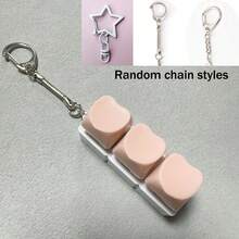 1个心形开关测试器钥匙扣 - 带键盘按钮的按压式指尖玩具，情人节减压感官钥匙扣 - 彩色 - 查看 13