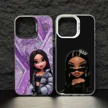 Funda de teléfono B- para iPhone 17 16 15 14 13 12 11 Ais/Pro/Max/Plus, color negro, plateada por dentro - z2 - Ver 1