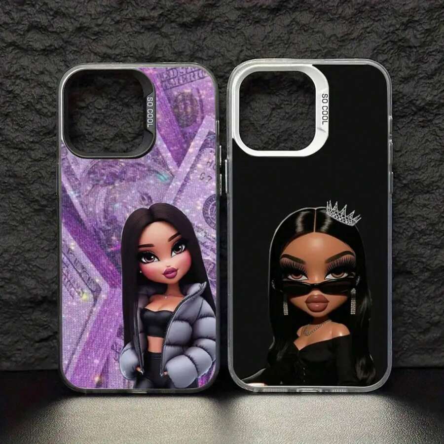 Funda de teléfono B- para iPhone 17 16 15 14 13 12 11 Ais/Pro/Max/Plus, color negro, plateada por dentro - z2 - Ver 1