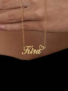 1 Peça Colar Personalizado com Pingente de Coroa com Nome, Material de Aço Inoxidável, Moda e Versátil, em Estilo Minimalista Vintage de Outono, Adequado para Mães de Jogadores de Futebol, Usuários Casuais, Jovens Senhoras Ricas e Várias Ocasiões. Design Personalizável e Exclusivo. Um Presente Ideal para Namorada, Mãe, Família, Amigos, para Aniversário, Dia das Mães, Dia dos Namorados, Formatura, Casamento e Mais. - Multicolorido - Visão 7