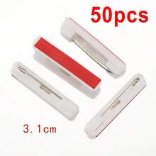 50pcs Plastic Safety Pins Brooch Pins With Adhesive Backing, Multi-Size Pins For DIY Brooch, Name Tag, Clothing Accessories