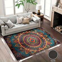 1pc Extra Large Bohemian Purple Mandala Area Rugs - Non-Slip Machine Washable Floor Rugs With Purple/Blue/Pink/Black/Teal Intricate Pattern, Durable Polyester & TPR Backing For Living Room, Bedroom, Home Decor - 樣式 4 - 查看 13