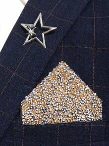 1pc Foldable Pocket Square, Suitable For Business, Party, Gift, Casual Wear - Multicolor - View 17