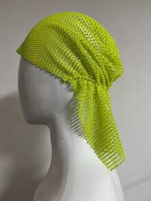 女士金色水钻渔网头巾，个性化发饰，适合日常佩戴、跳舞、婚礼、派对、活动、情人节等场合，也可作睡帽使用。 - 彩色 - 查看 16