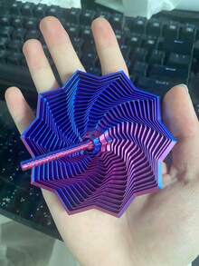 3D Printed 10cm Sensory Extender With Handle, Hypnotic Visual And Stress Relief Toy, Provides Satisfying Visual Experience, Office Stress Relief Toy, New Year Gift - Multicolor - View 7