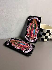 Funda para teléfono con diseño floral de Nuestra Virgen Guadalupe Compatible con fundas para teléfonos   17  16 Pro Max  15 Pro Max  13 y  12 Fabricada en material TPU a prueba de caídas, resistente al desgaste y cómoda de sostener Un gran regalo para familiares, amigos, seres queridos, novios, novias y para Navidad y Año Nuevo - Negro - Ver 7