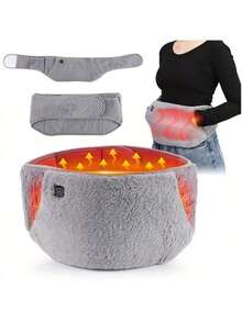 Heated Waist Massage Belt, 3-Level Temperature Adjustment, Provides Lower Back Support And Warmth, USB Powered - Grey - View 11