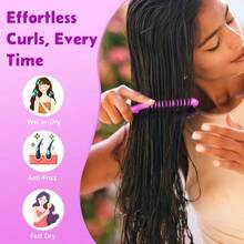 Curly Hair Brush Volume Curly Defining Brush Effortlessly Detangling Shaping And Styling Curls, Curl Brushes Suitable All Wet Or Dry Hair Types, Gifts Idea Women And Men Red - Màu Hoa hồng đỏ - Xem 4