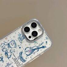Funda de Teléfono Retro con Diseño de Oso y Estrella de Tema Oscuro con Diamantes Brillantes y IMD, con un Gran Agujero y Borde Transparente con Diamantes, Compatible con iPhone 16 Pro Max, 15, 14 Plus, 13, 12 y 11.Perfecto como regalo de Navidad, regalo de Año Nuevo, regalo de Pascua, regalo de Halloween, o para amigos y familiares. - transparente - Ver 6