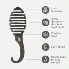 Shower Hair Brush for Wet and Dry Hair - Ultra-soft Bristles Glide Through Tangles Easily for All Hair Types - Negro Con Brillo - Ver 9