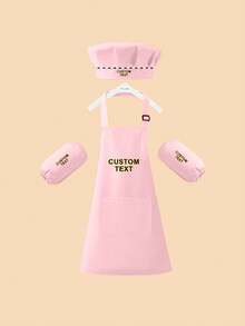 Bộ 3 món mũ đầu bếp, tạp dề và tay áo cá nhân hóa cho bé sơ sinh/trẻ nhỏ, trang phục đầu bếp dễ thương cho bé trai/bé gái, thích hợp cho tiệc tùng, nhà bếp, làm quà tặng, phụ kiện tóc cho trẻ em. - Nhiều màu - Xem 7