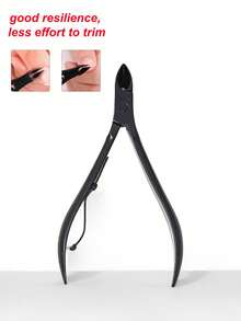 1个黑色指甲钳，角质层去除工具，用于修剪手指甲和脚趾甲，男女通用 - 黑色 - 查看 1