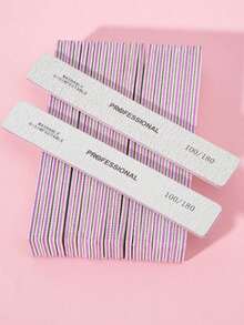 10/5/3pcs Double-Sided Nail File, 100/180 Grit, Washable & Reusable, Suitable For Natural Nails & Acrylic Nails, Home & Salon Use, Nail Care Tools, Nail Art Tools, Nails, Nail Tools (Applicable To Nail Stickers) - Multicolor - View 8