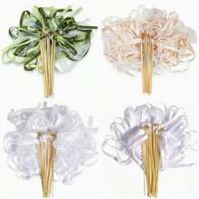 2pcs/Set Colorful Ribbon Fairy Wand, Floral Decor For Wedding Party, Celebration, Christmas, National Day. 3-Ribbon Gold Bell Party Wand, Floating Ribbon Magical Fairy Wand For Wedding Decoration - Multicolor - View 1