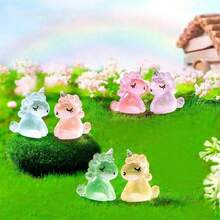 10 Stück Mini Landschaft Leuchteinhorn Dekorationen, DIY Creme Gel Accessoires, gestanzte Dekoration, Mini handgemachte Auto Dekorationen, leuchtende kreative Mini Landschaft Harz Teile, leuchtende kleine Dekorationen, Party Geschenke, Valentinstag, Neujahr kleine Geschenke (zufällige Farben und Stile)