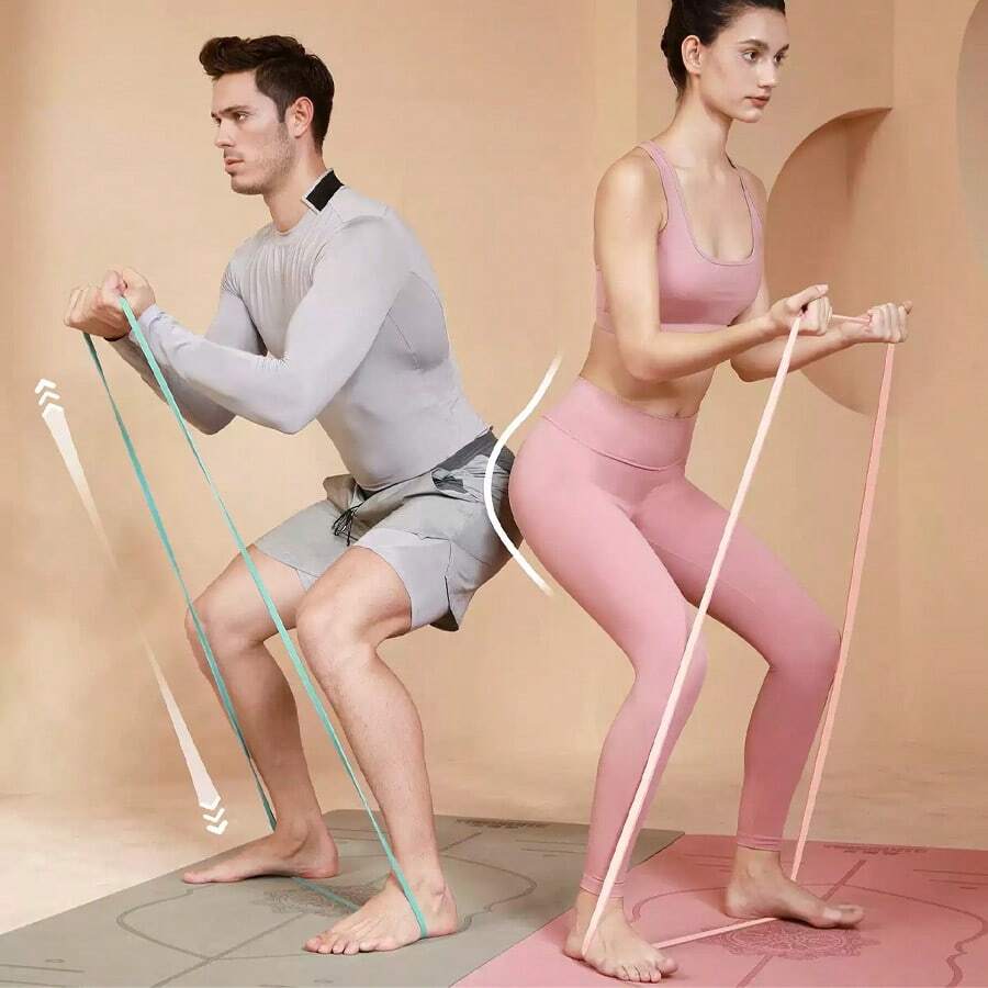 1条阻力带，引体向上辅助带，健身训练弹力带，瑜伽拉伸带，TPE阻力环，加长阻力带 - 彩色 - 查看 1