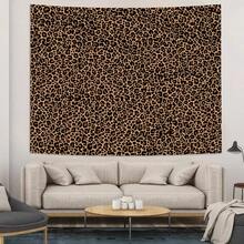 1pc Leopard Print Tapestry, Polyester Hanging Wall Decor For Living Room, Bedroom, Office, Home Decoration, Party, Rectangular Printed Kitchen Wall Hanging Cloth With Drape, Comes With 3 Wall Nails And 2 Clips - Multicolor - View 6