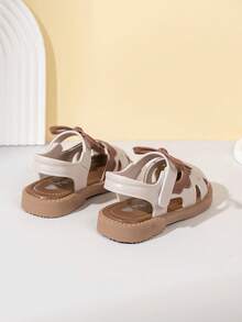 Toddler Girls' Breathable Soft Bottom Anti-Slip Princess Jelly Shoes, Infant Hollow Closed-Toe Sandals - Beige - View 4